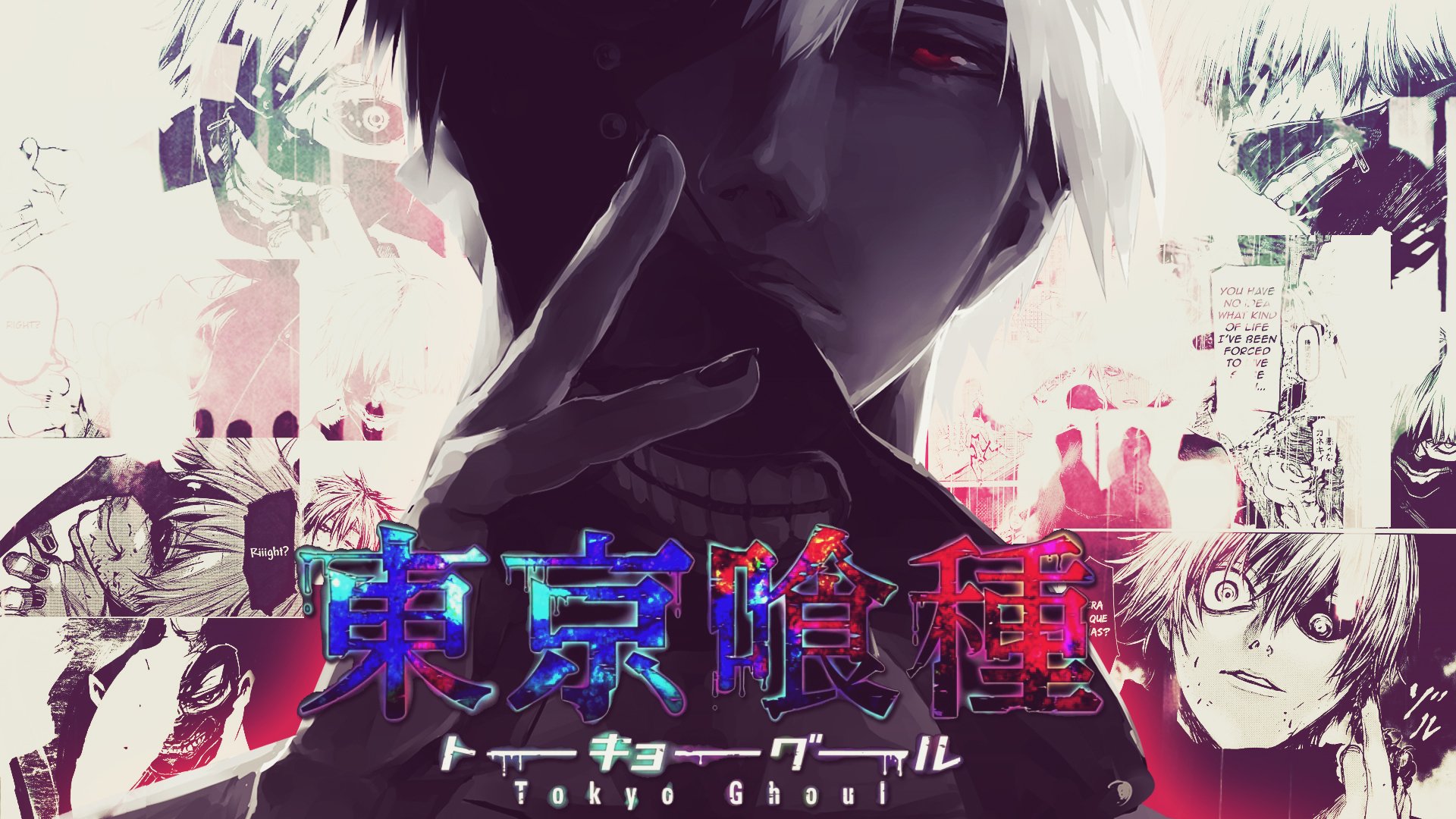 High-definition wallpaper featuring Ken Kaneki from the anime Tokyo Ghoul, showcasing striking visuals and a dark, intense atmosphere.