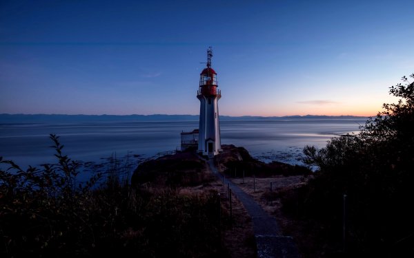 Man Made Lighthouse Ocean Horizon HD Wallpaper | Background Image