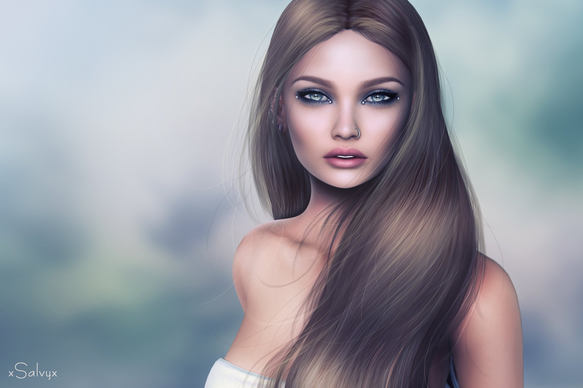 Download Brunette Fantasy Woman  4k Ultra HD Wallpaper by Salvyx