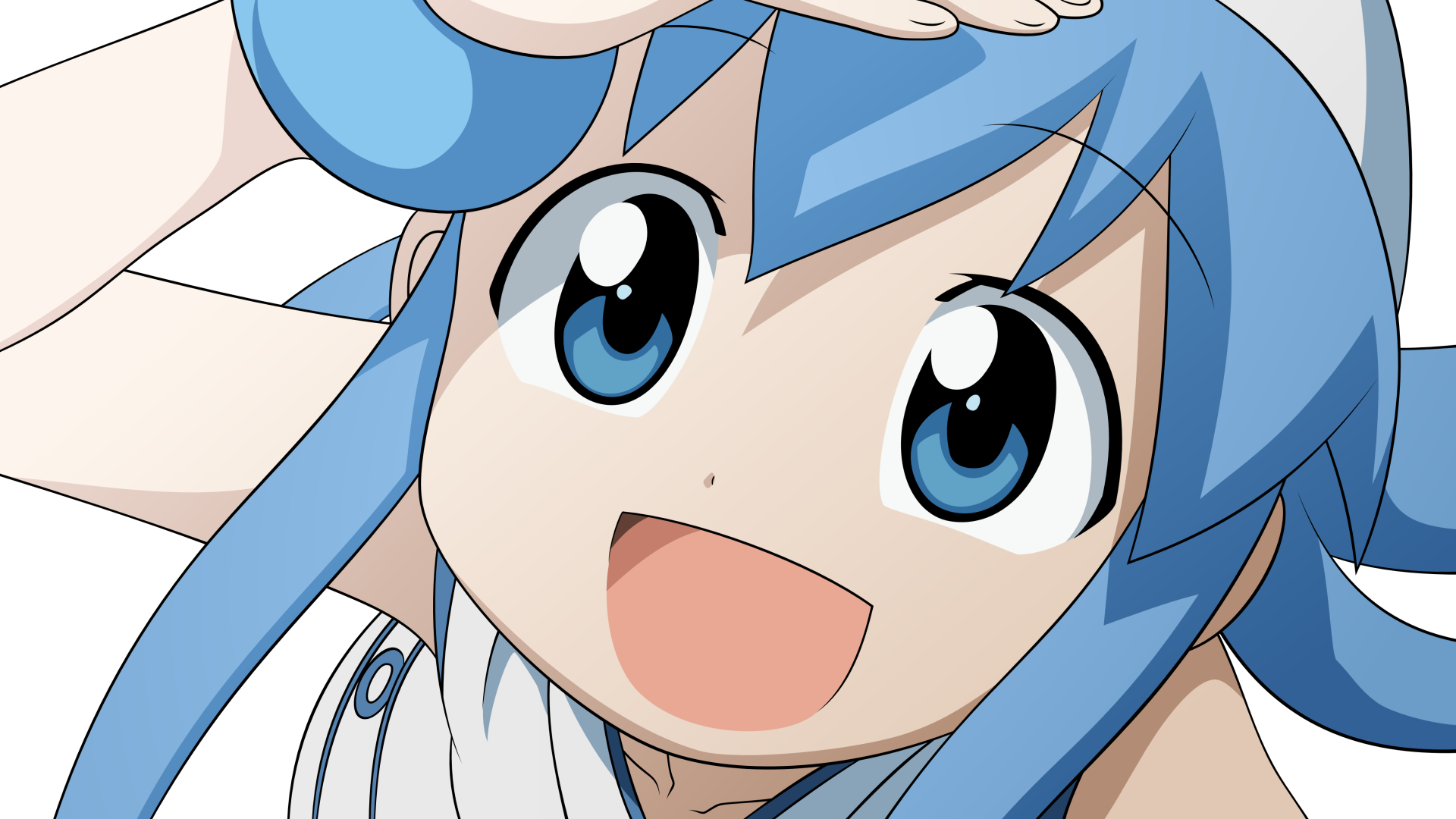 anime blue hair squid girl