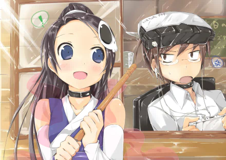 HD anime desktop wallpaper featuring characters from The World God Only Knows, showcasing vibrant expressions and dynamic classroom setting.