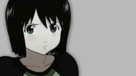 HD anime wallpaper featuring Misaki Nakahara from Welcome To The N.H.K. with a neutral expression against a plain gray background.
