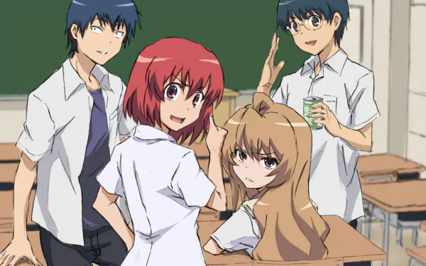 Yusaku Kitamura Taiga Aisaka Minori Kushieda Ryuuji Takasu Anime Toradora! HD Desktop Wallpaper | Background Image