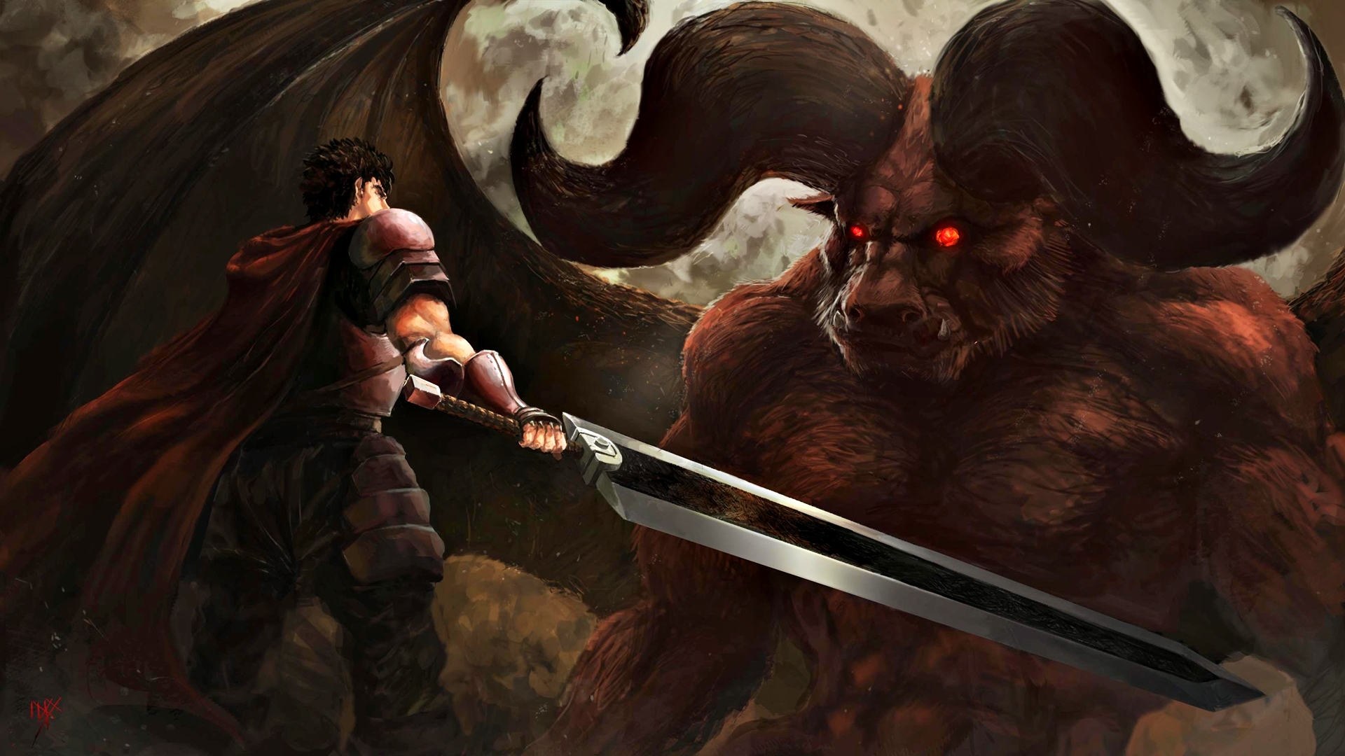 Berserk,Guts vs Zodd HD Wallpaper | Background Image | 1920x1080