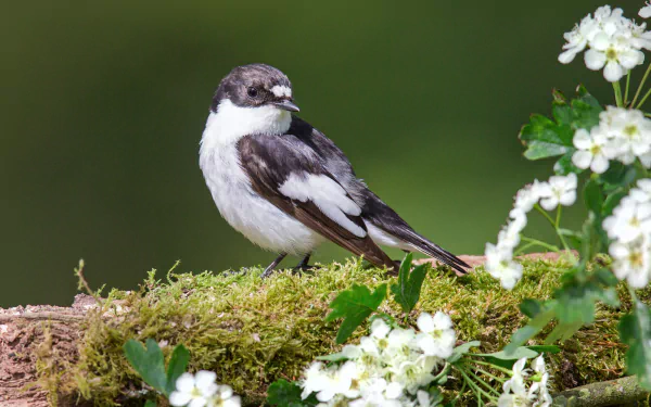 white flower Animal bird HD Desktop Wallpaper | Background Image