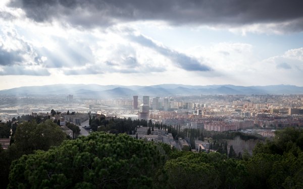 Man Made Barcelona Cities Spain City Landscape Cloud Cityscape Sunbeam HD Wallpaper | Background Image