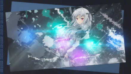 A vibrant HD wallpaper featuring Julie Sigtuna from the anime Absolute Duo, showcasing her with glowing effects against a dynamic background.