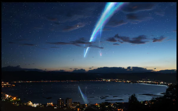 comet sky city cloud Your Name. Anime HD Desktop Wallpaper | Background Image