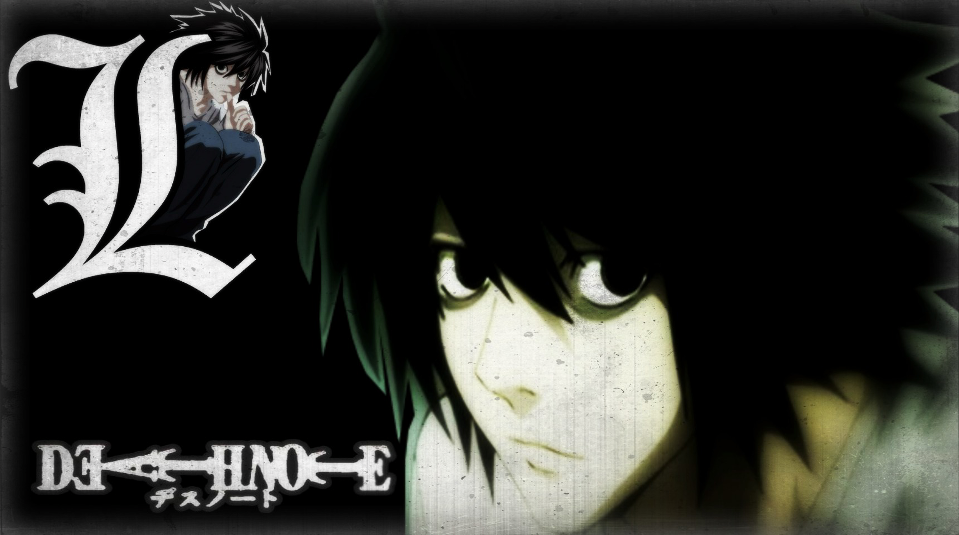 Death Note HD Wallpaper – Dark L’s Intense Gaze in Anime Style ...