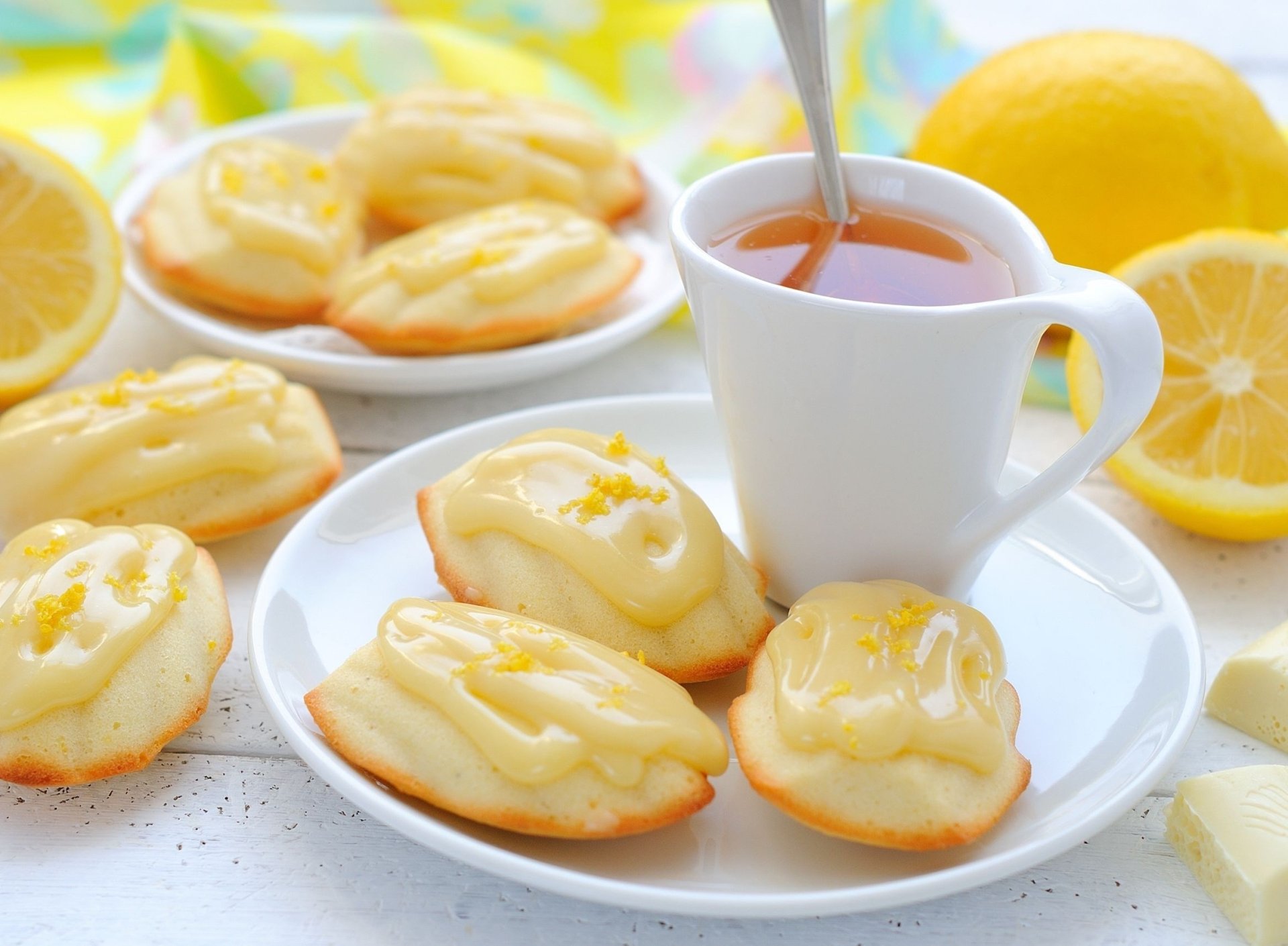 Download Lemon Tea Biscuit Food Madeleine HD Wallpaper