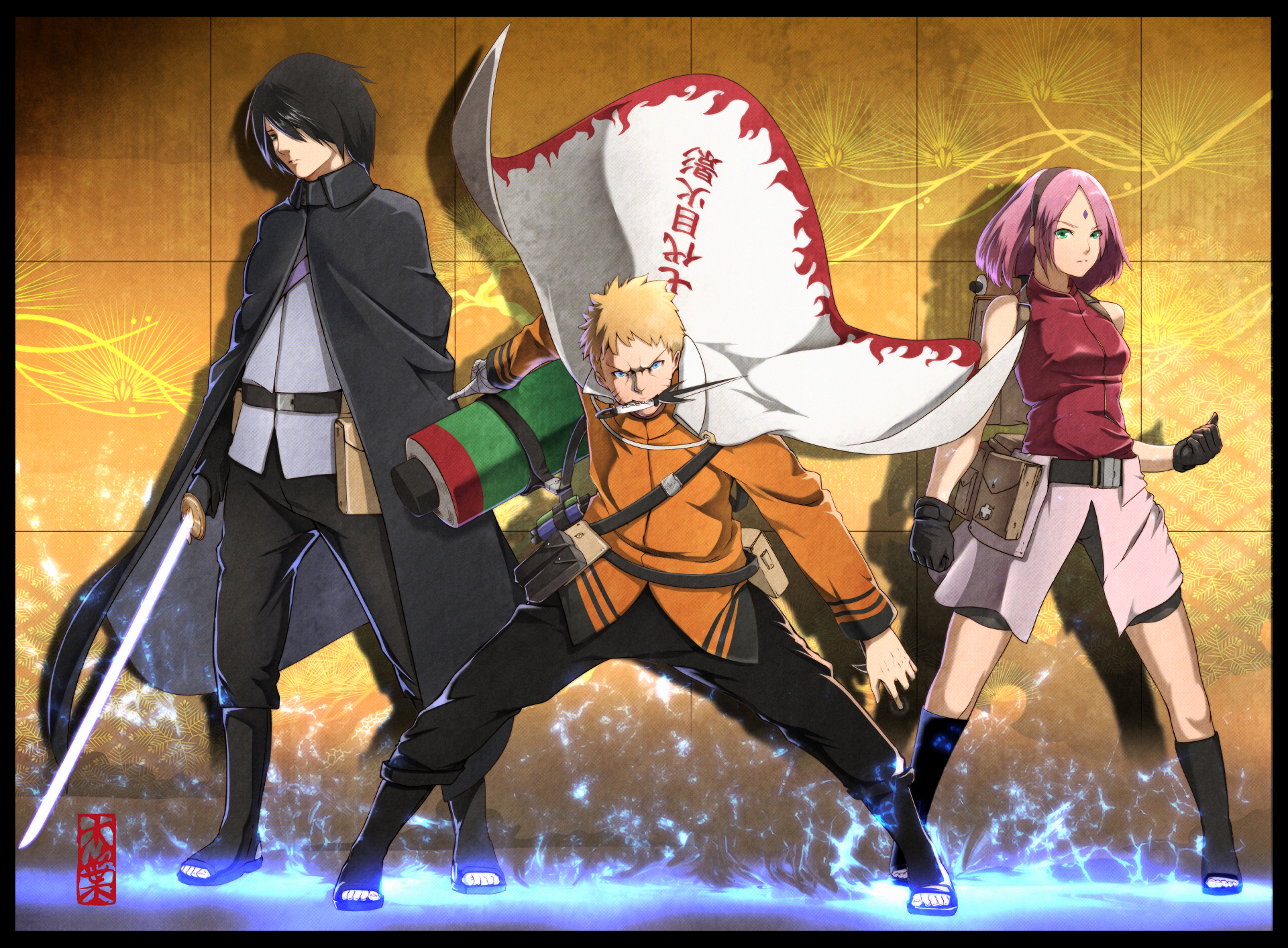 Team 7 . Naruto sasuke sakura, Naruto, Naruto , Team 7 Black HD phone  wallpaper