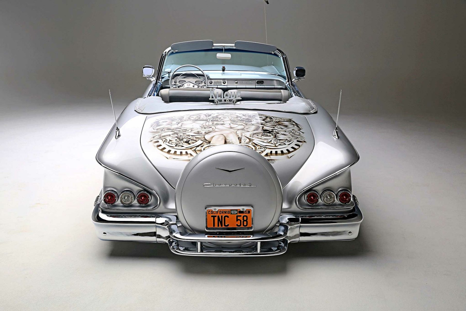 Download Lowrider 1958 Chevrolet Impala Convertible Vehicle Chevrolet Impala Convertible HD Wallpaper