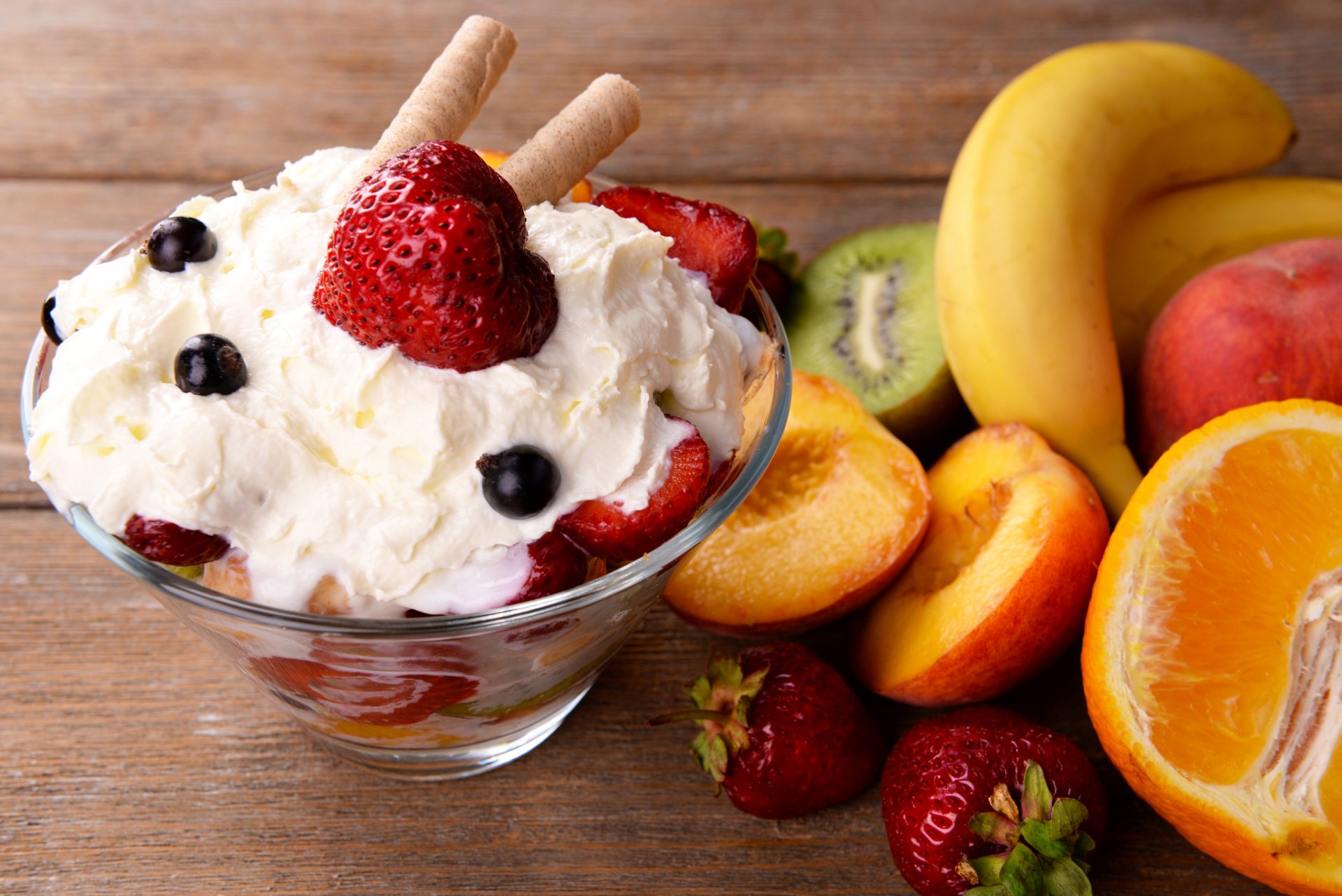 Delicious Fruit Cream Medley - 4K Ultra HD Wallpaper