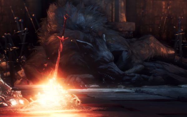 Video Game Dark Souls III Dark Souls Knight Warrior Bonfire Sword Wolf HD Wallpaper | Background Image