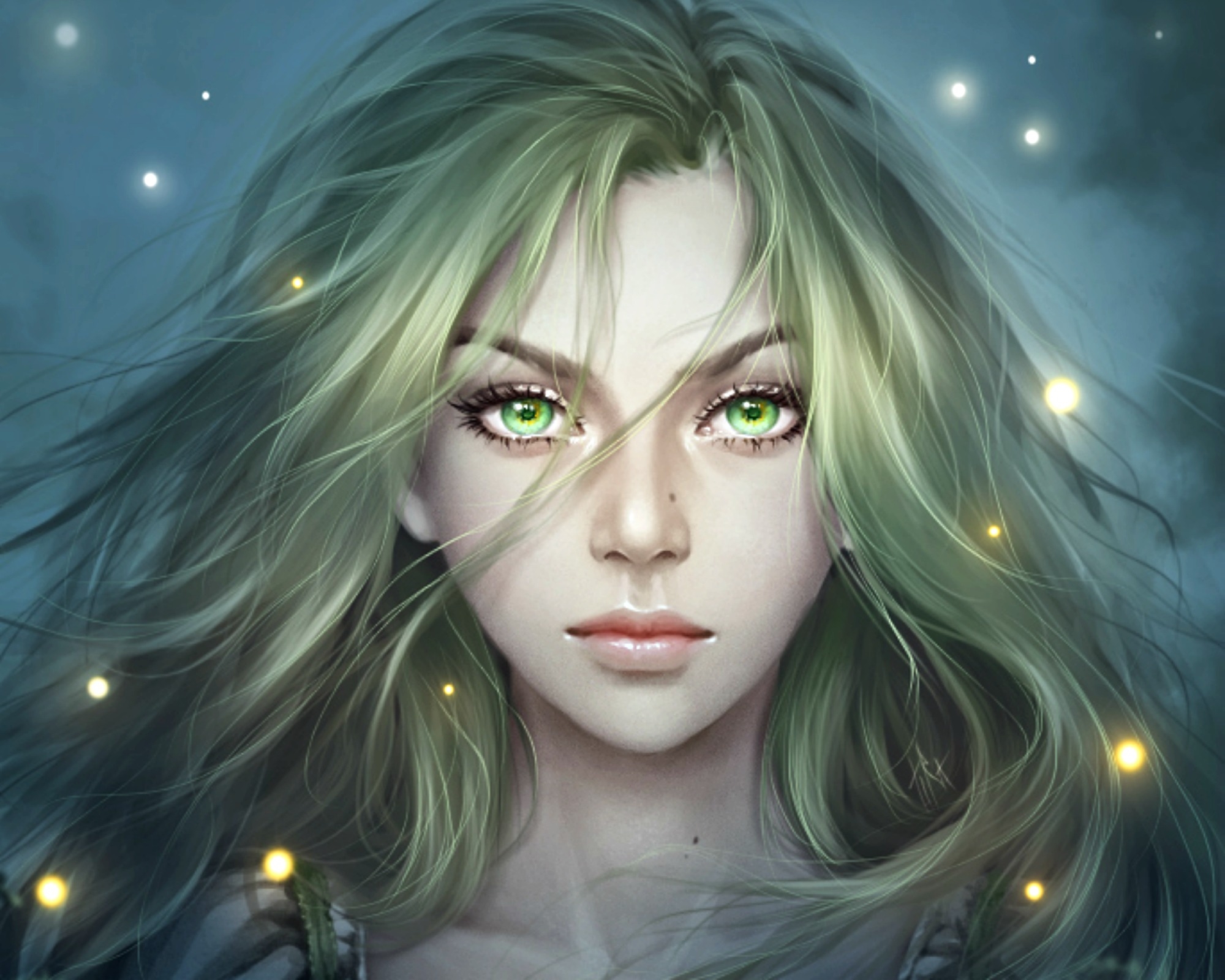 Download Face Green Eyes Blonde Fantasy Woman Hd Wallpaper By Ilona Tsymbal 9161