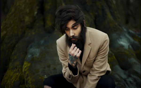tattoo beard man model HD Desktop Wallpaper | Background Image