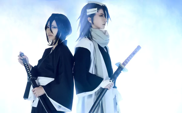 Bleach Byakuya Kuchiki Rukia Kuchiki woman cosplay HD Desktop Wallpaper | Background Image