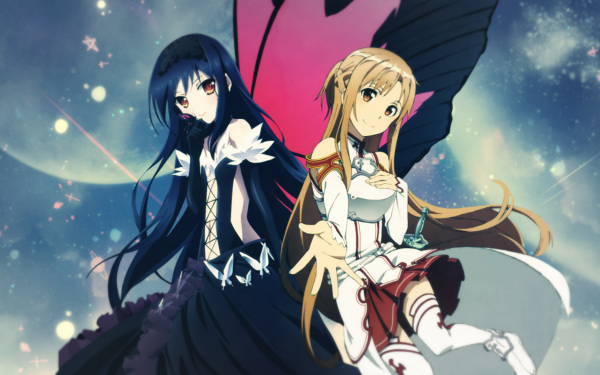 Anime Crossover Asuna Yuuki Kuroyukihime Sword Art Online Accel World HD Wallpaper | Background Image