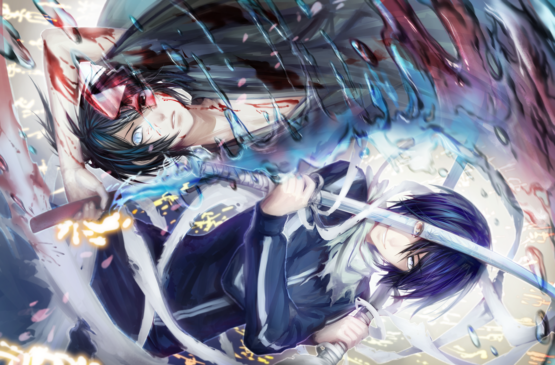 Warrior, yato, noragami, dark, anime boy, standard 5:4 fullscreen, ,  background, HD wallpaper