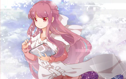 A HD anime wallpaper featuring Rin from Shelter, with long pink hair and a soft expression, set against a dreamy, bright background.