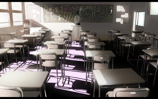school Anime classroom HD Desktop Wallpaper | Background Image