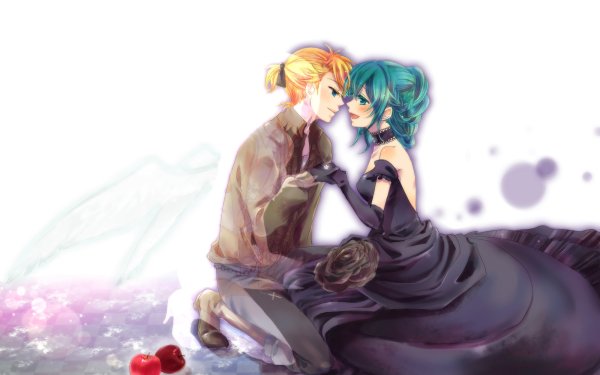 Anime Vocaloid Hatsune Miku Len Kagamine Couple Love Gothic HD Wallpaper | Background Image