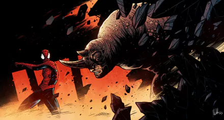 Rhino (Marvel Comics) Comic spider man HD Desktop Wallpaper | Background Image