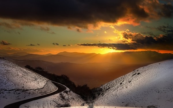 Photography Landscape Sunbeam Winter Mountain HD Wallpaper | Background Image