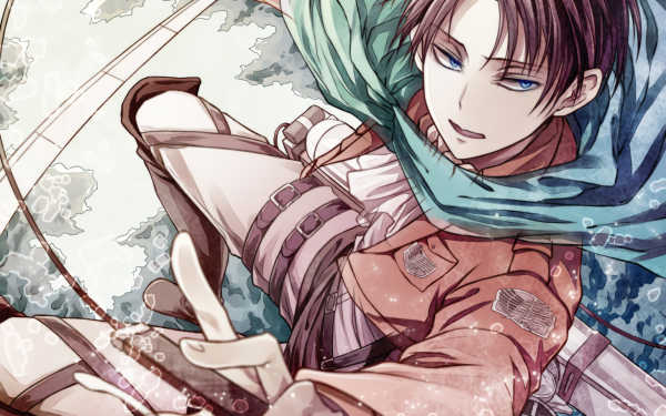 Anime Attack On Titan Levi Ackerman Shingeki No Kyojin Black Hair Blue Eyes Sword HD Wallpaper | Background Image