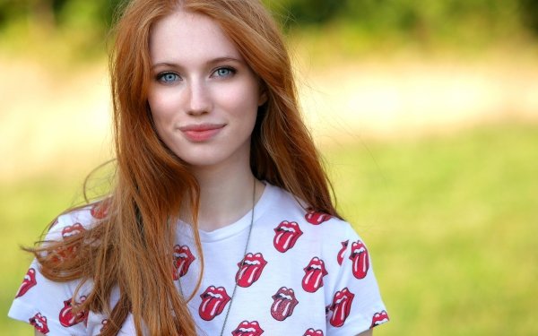 Frauen Modell Models Smile Redhead Blue Eyes Verwischen HD Wallpaper | Hintergrund