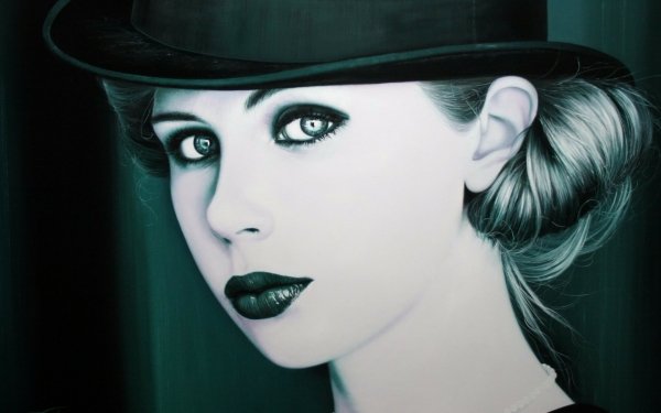 Artistic Painting Black & White Face Lipstick HD Wallpaper | Background Image
