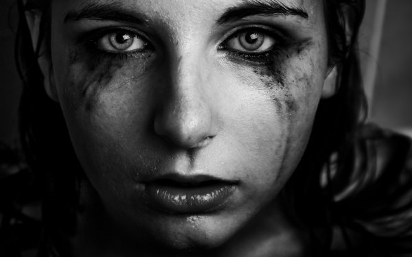Women Face Black & White Tears HD Wallpaper | Background Image