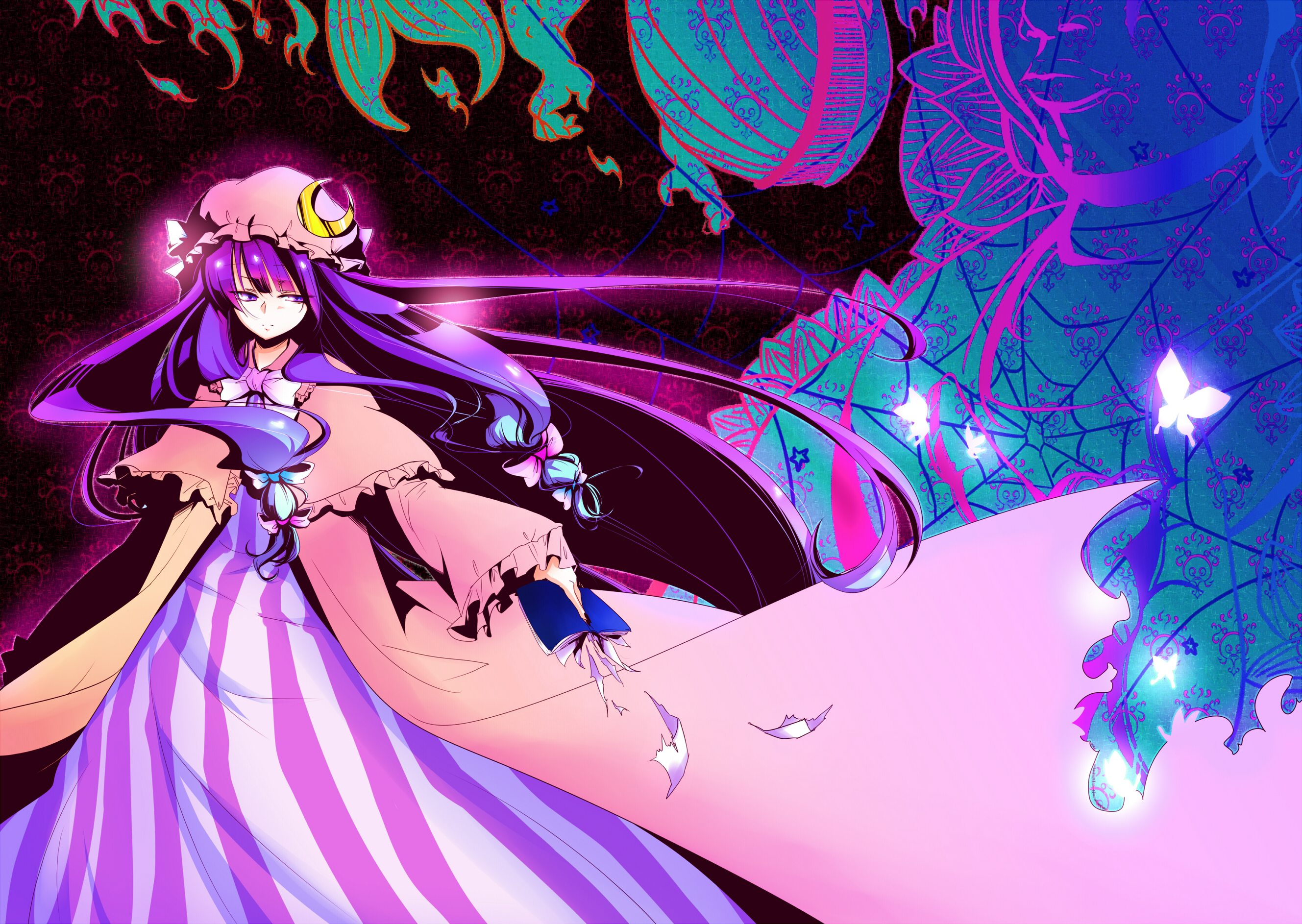 Locked girl. MMD Patchouli. Платье вечной ночи. Touhou Wallpaper.