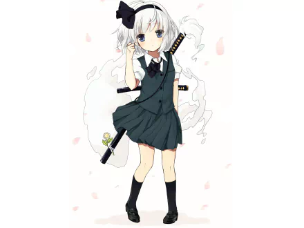 Myon (Touhou) Youmu Konpaku Anime Touhou HD Desktop Wallpaper | Background Image