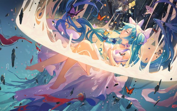 Anime Vocaloid Hatsune Miku Twintails HD Wallpaper | Background Image