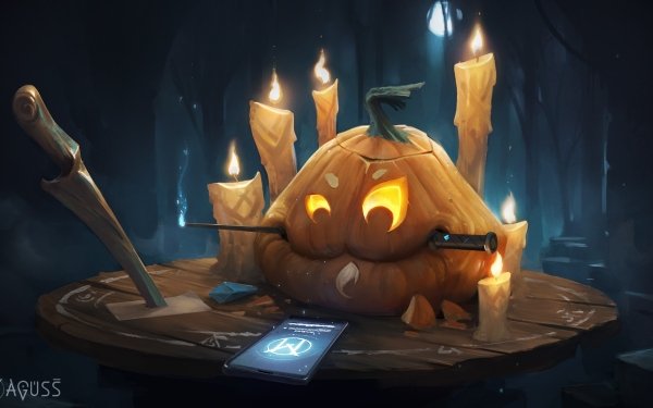 Holiday Halloween Knife Candle Jack-O'-Lantern HD Wallpaper | Background Image