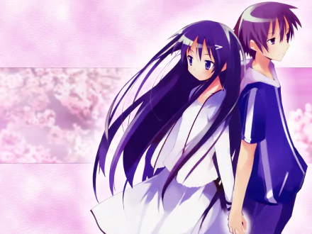 Anime Hanbun no Tsuki ga Noboru Sora HD Desktop Wallpaper | Background Image