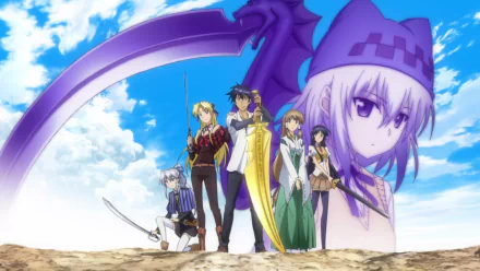 HD PC desktop wallpaper featuring Yuri Mariya, Athena, Godou Kusanagi, Liliana Kranjcar, Ena Seishuuin, and Erica Blandelli from the anime Campione!