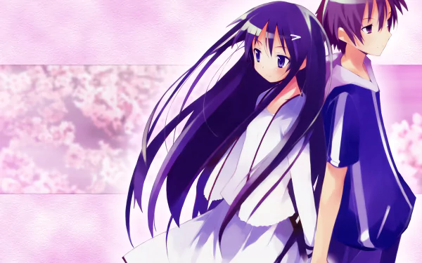 Anime Hanbun no Tsuki ga Noboru Sora HD Desktop Wallpaper | Background Image