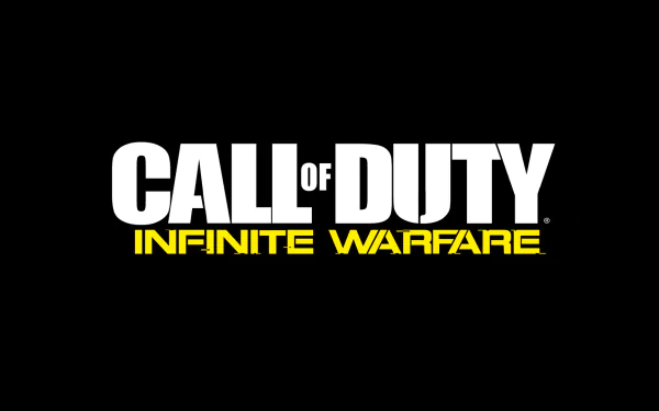 Logo of Call of Duty: Infinite Warfare displayed prominently, set against a sleek black background, designed as an HD PC desktop wallpaper and background.
