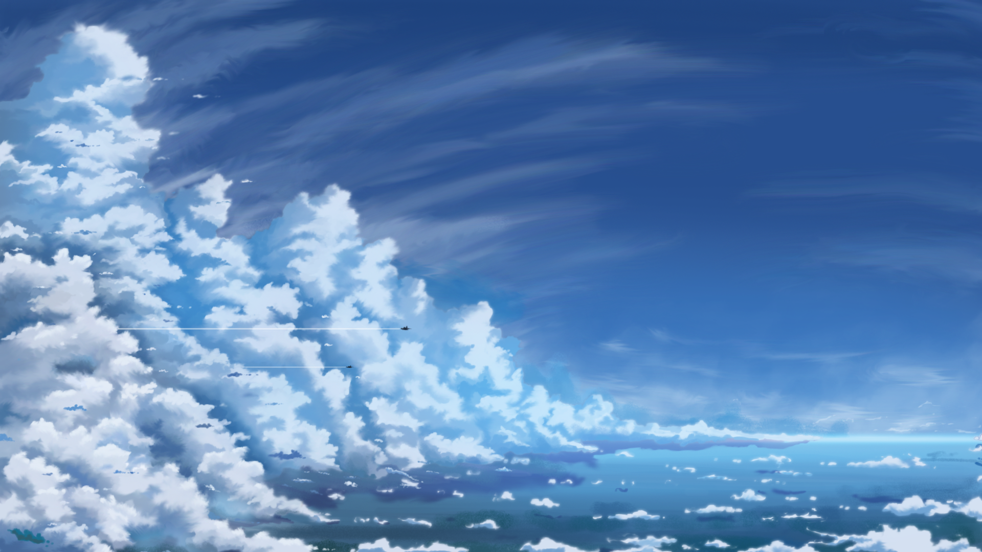 Download Cloud Anime Sky HD Wallpaper by 九八