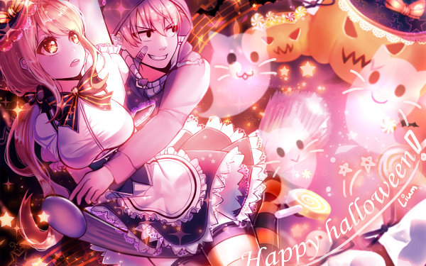 Anime Fairy Tail Lucy Heartfilia Natsu Dragneel Halloween Pumpkin HD Wallpaper | Background Image