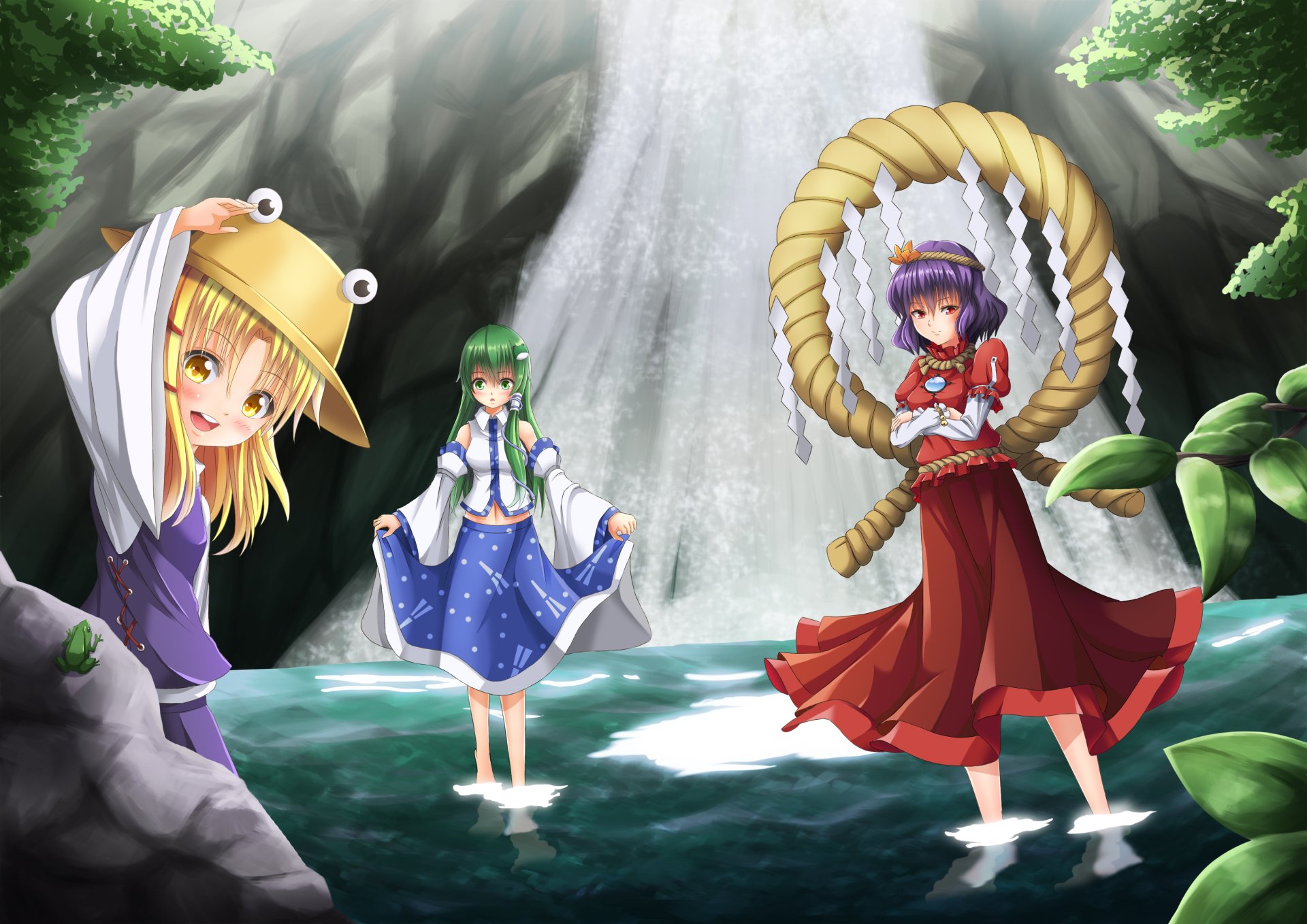 Download Kanako Yasaka Suwako Moriya Sanae Kochiya Anime Touhou 4k Ultra HD Wallpaper