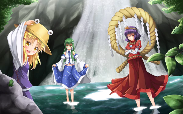 Kanako Yasaka Suwako Moriya Sanae Kochiya Anime Touhou HD Desktop Wallpaper | Background Image