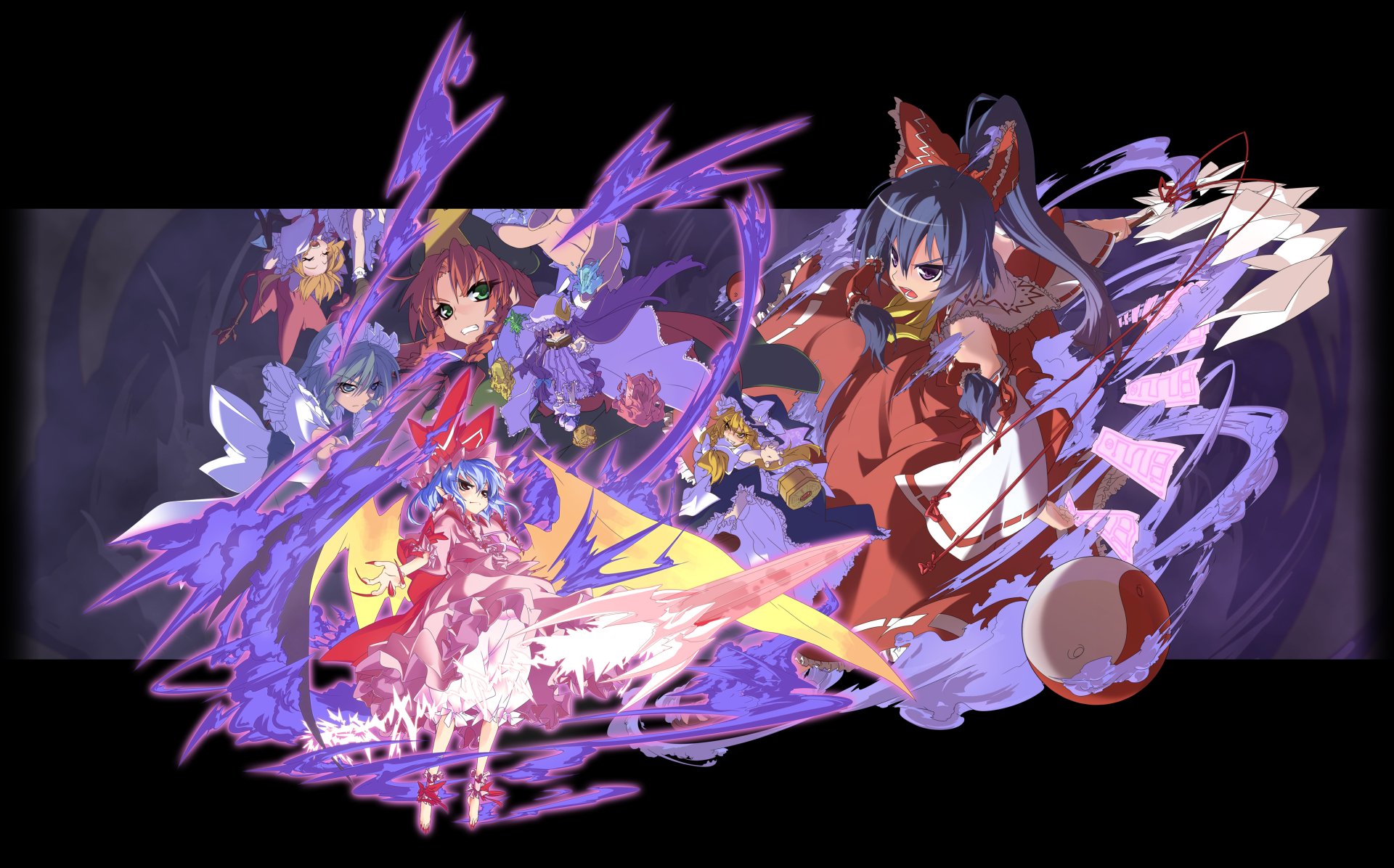 Download Flandre Scarlet Patchouli Knowledge Sakuya Izayoi Remilia Scarlet Marisa Kirisame Hong Meiling Reimu Hakurei Anime Touhou HD Wallpaper