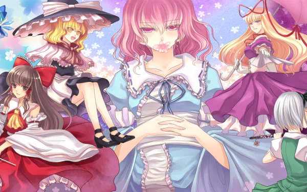Youmu Konpaku Yukari Yakumo Shanghai Doll Alice Margatroid Yuyuko Saigyouji Reimu Hakurei Lily White Cirno (Touhou) Marisa Kirisame Anime Touhou HD Desktop Wallpaper | Background Image