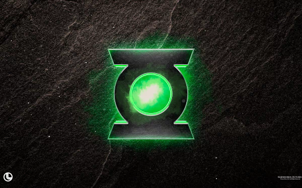 Green Lantern Corps (2020) movie HD PC desktop wallpaper: glowing green Green Lantern Corps emblem centered on a dark textured stone background.