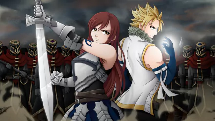 Sting Eucliffe Erza Scarlet Anime Fairy Tail HD Desktop Wallpaper | Background Image