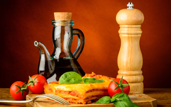 tomato oil still life food lasagna HD Desktop Wallpaper | Background Image