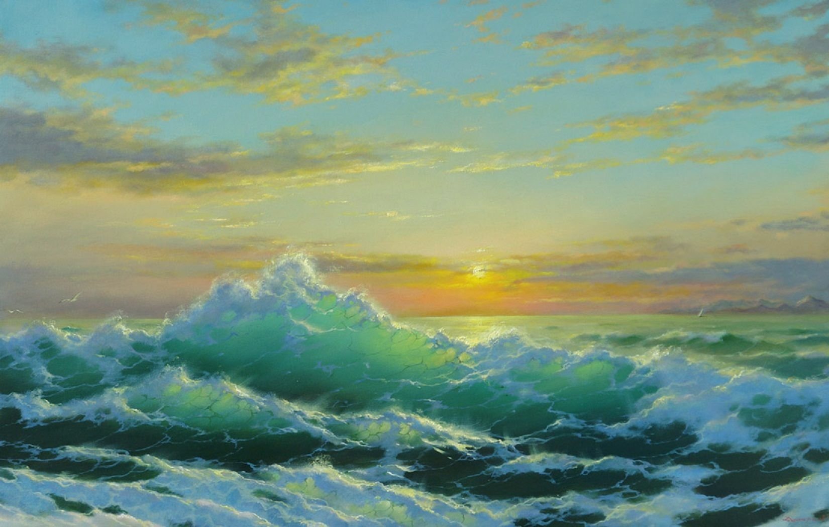 Download Horizon Sunset Sea Ocean Artistic Painting Wallpaper By George   Thumb 1920 766474 